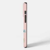 Botanische Wildflower Aangepaste Naam Blauw Roze Case-Mate iPhone Case (Achterkant / Links)