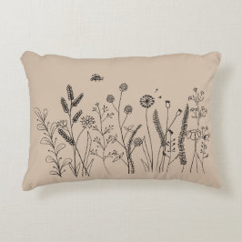 Botanische Wildflower Accent Pillow met Bee Design Accent Kussen