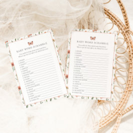 Botanische Wildflower Baby shower Word Scramble