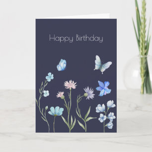 Botanische Wildflower Bloem Boho Verjaardag Kaart