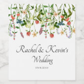 Botanische Wildflower Bloemen Wijn Label Etiket (Enkel label)