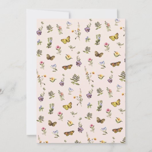 Botanische Wildflower Boho Bewaar de datum Kaart (Achterkant)