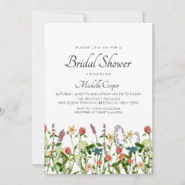 Botanische Wildflower Bruidsdouche Uitnodiging