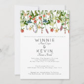 Botanische Wildflower bruiloft Kaart (Voorkant)