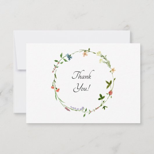 Botanische Wildflower Dank u Kaarten (Achterkant)