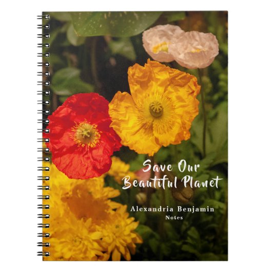 Botanische Wildflower Natuur Bloembladeren Custom Notitieboek (Voorkant)