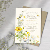 Botanische Wildflower Tuin Vlinders Doop Kaart