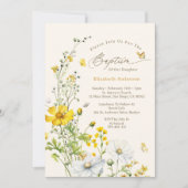 Botanische Wildflower Tuin Vlinders Doop Kaart (Voorkant)