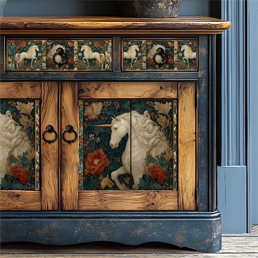  botanische William Morris Style Eenhoorn Tissuepapier