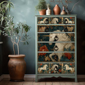  botanische William Morris Style Eenhoorn Tissuepapier