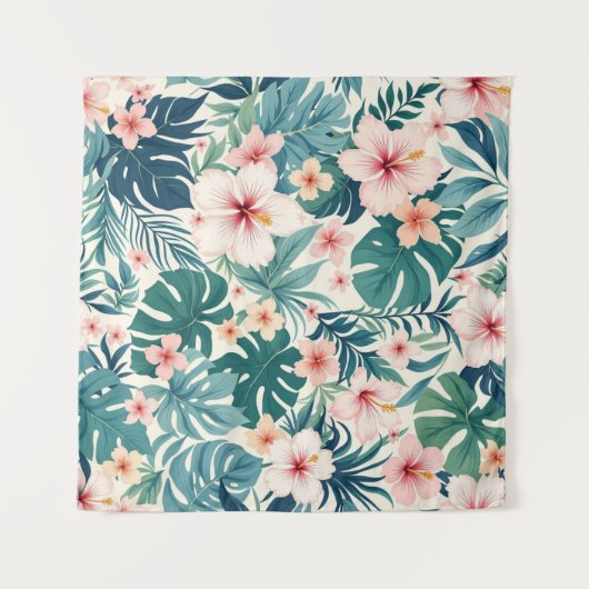 Botanische wind – Tropische bloemen wandtapijten Wandkleed (Voorkant (horizontaal))