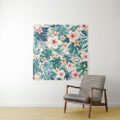 Botanische wind – Tropische bloemen wandtapijten Wandkleed (In Situ (horizontaal))