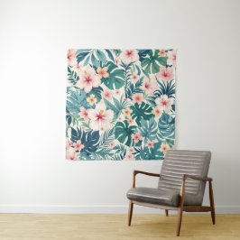 Botanische wind – Tropische bloemen wandtapijten Wandkleed