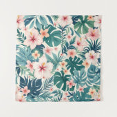 Botanische wind – Tropische bloemen wandtapijten Wandkleed (Voorkant)