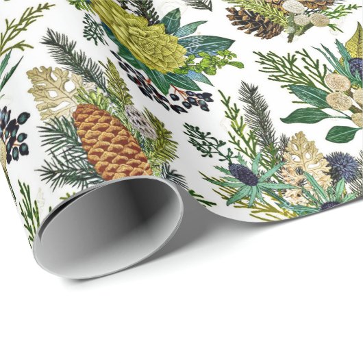 botanische winter cadeaupapier (Rol Hoek)