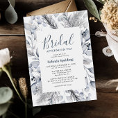 Botanische winterbladbridale theepartij kaart