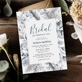 Botanische winterbladbridale theepartij kaart