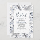 Botanische winterbladbridale theepartij kaart (Voorkant)