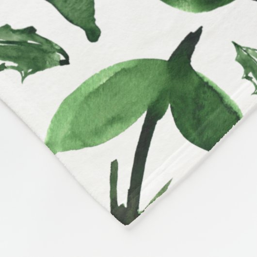 Botanische winterfoliage Holly Berries Fleece Deken (Hoek)