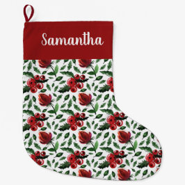 Botanische winterfoliage Holly Berries Grote Kerstsok