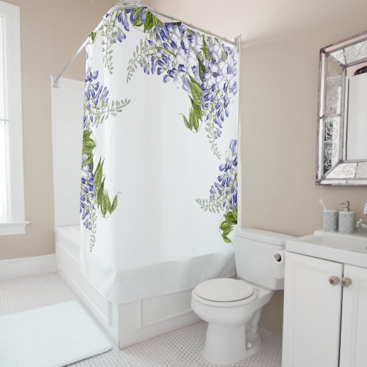 Botanische wisteria Flowers Floral Shower Curtain Douchegordijn (In situ)