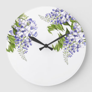 Botanische Wisteria Flowers Floral Wall Clock Grote Klok