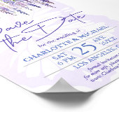 Botanische Wisteria Tuin Bruiloft Save the Date Poster (Hoek)