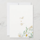 Botanische witgouden muntmadeliefjes bloemenbruilo kaart (Achterkant)