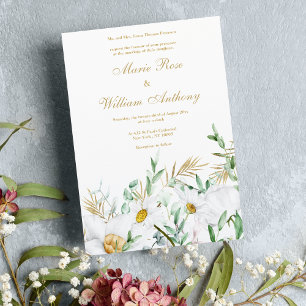 Botanische witgouden muntmadeliefjes bloemenbruilo kaart