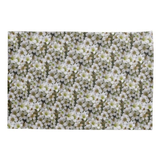 Botanische witte bloemen Foto van elke naam Kussensloop (Achterkant)