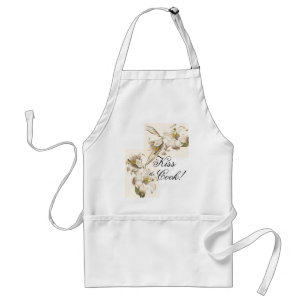  botanische witte bloemen Kiss/Cook Apron Standaard Schort