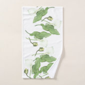 Botanische witte Calla Lily Flowers Bath Towel set Bad Handdoek (Handdoek)