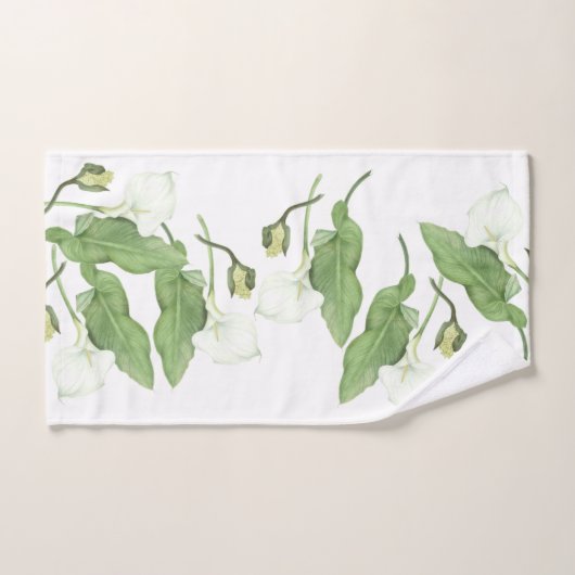 Botanische witte Calla Lily Flowers Bath Towel set Bad Handdoek (Handdoek)