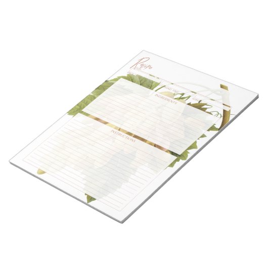 Botanische witte druiven Recept Pagina's Notitieblok (Schuin)