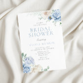 Botanische witte en blauwe bloemen Vrijgezellenfee Kaart