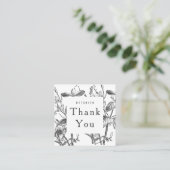 Botanische witte gray Moderne Dank je wel Vierkante Visitekaartje (Staand voorkant)