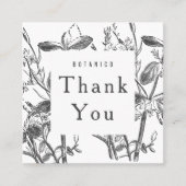 Botanische witte gray Moderne Dank je wel Vierkante Visitekaartje (Voorkant)