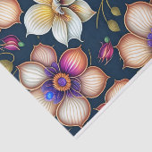 Botanische witte kleurige Floral Artwork Tissuepapier (Detail)