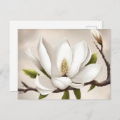Botanische witte Magnolia Briefkaart (Voorkant / Achterkant)