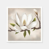 Botanische witte Magnolia Servet (Voorkant)
