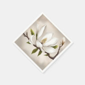 Botanische witte Magnolia Servet (Hoek)