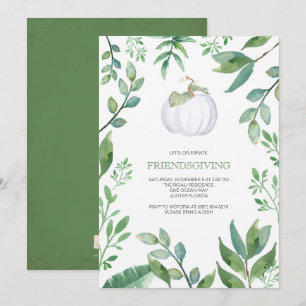 Botanische witte pomkin Greenery Friendsgiving Kaart
