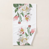 Botanische witte pony Flowers Bath Towel Bad Handdoek (Handdoek)