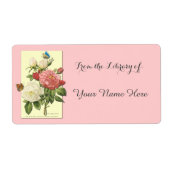 Botanische Witte Rode Rozen Bibliotheek van Boekpl Etiket (Voorkant)