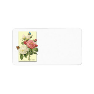 Botanische Witte Rode Rozen Blank Adresetiketten Etiket