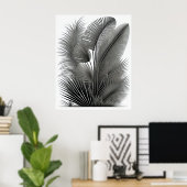 Botanische witte streektekening poster (Thuiskantoor)