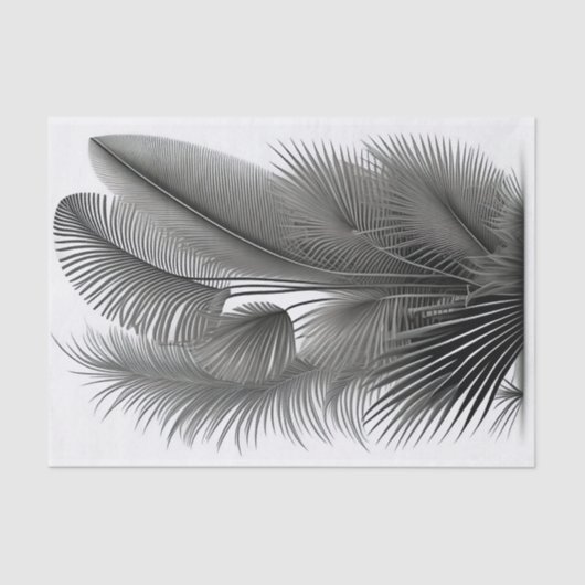 Botanische witte streep Tekening klein Tissuepapier (Voorkant)