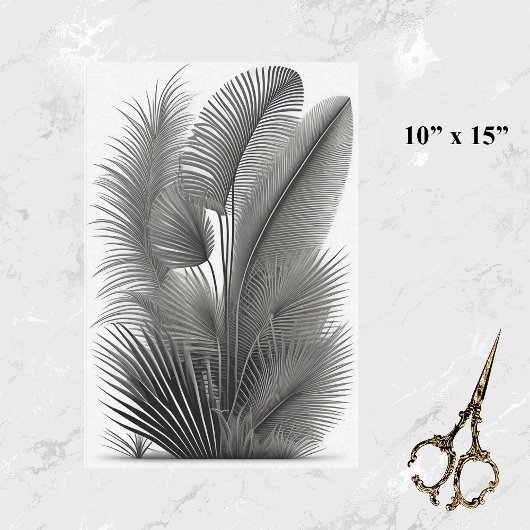 Botanische witte streep Tekening klein Tissuepapier