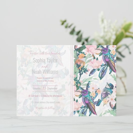 Botanische Witte Tuin Bloemen en vogels (Staand voorkant)