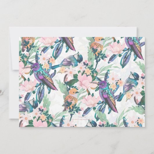 Botanische Witte Tuin Bloemen en vogels (Achterkant)